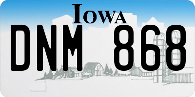 IA license plate DNM868