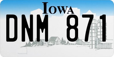 IA license plate DNM871