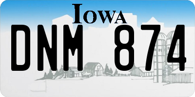 IA license plate DNM874