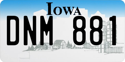 IA license plate DNM881