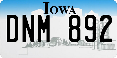 IA license plate DNM892