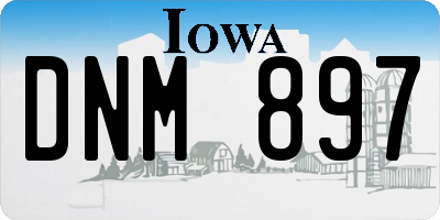 IA license plate DNM897