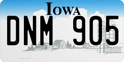 IA license plate DNM905