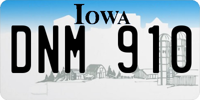 IA license plate DNM910
