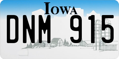 IA license plate DNM915