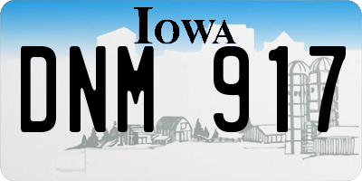 IA license plate DNM917