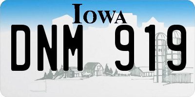 IA license plate DNM919