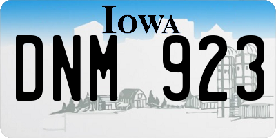 IA license plate DNM923