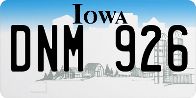 IA license plate DNM926