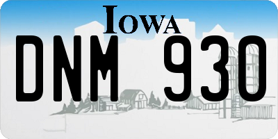 IA license plate DNM930