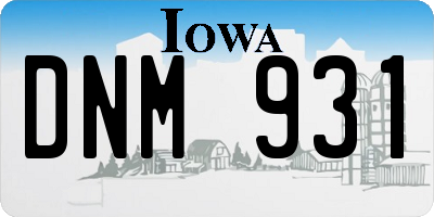 IA license plate DNM931