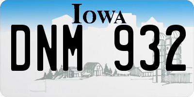 IA license plate DNM932
