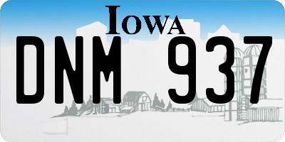 IA license plate DNM937