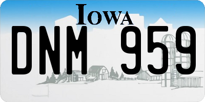 IA license plate DNM959