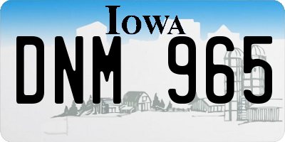 IA license plate DNM965