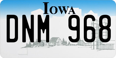 IA license plate DNM968