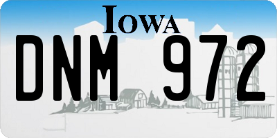 IA license plate DNM972