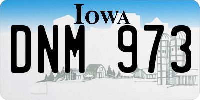 IA license plate DNM973
