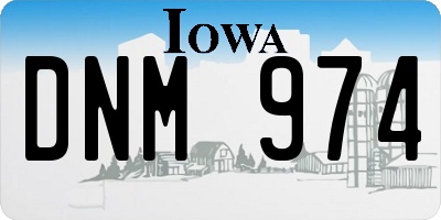 IA license plate DNM974