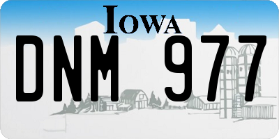 IA license plate DNM977