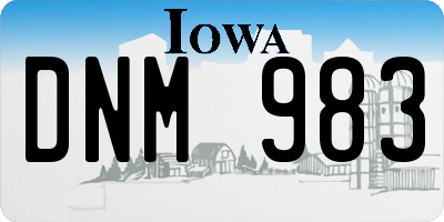 IA license plate DNM983