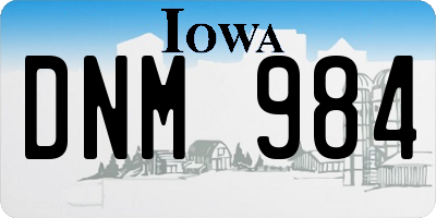 IA license plate DNM984