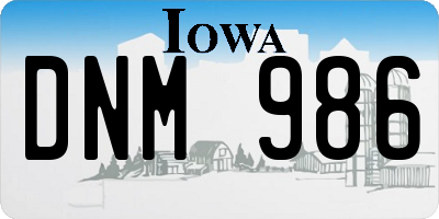 IA license plate DNM986
