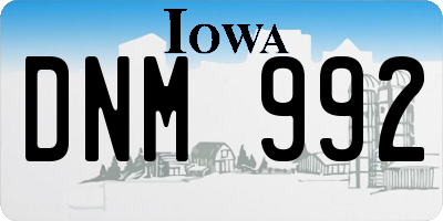 IA license plate DNM992