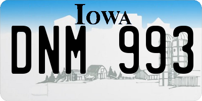 IA license plate DNM993