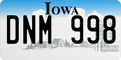 IA license plate DNM998