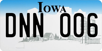 IA license plate DNN006