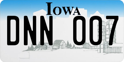 IA license plate DNN007