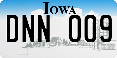 IA license plate DNN009