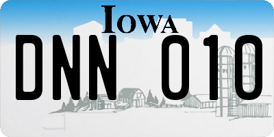 IA license plate DNN010
