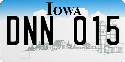 IA license plate DNN015