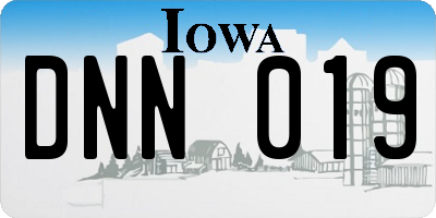 IA license plate DNN019