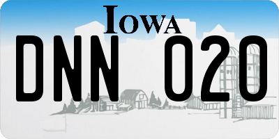 IA license plate DNN020