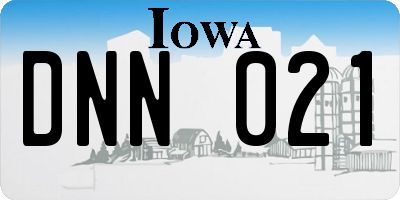 IA license plate DNN021