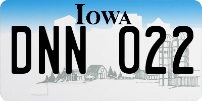 IA license plate DNN022