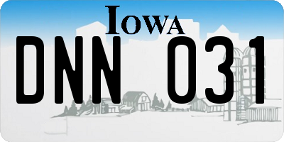 IA license plate DNN031