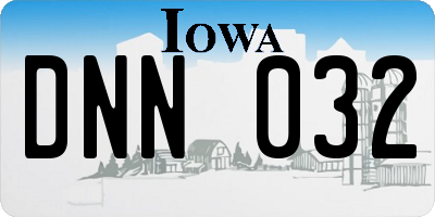 IA license plate DNN032