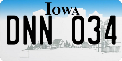 IA license plate DNN034