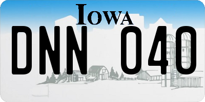 IA license plate DNN040