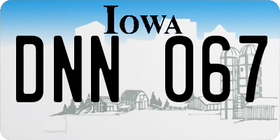 IA license plate DNN067