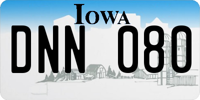 IA license plate DNN080