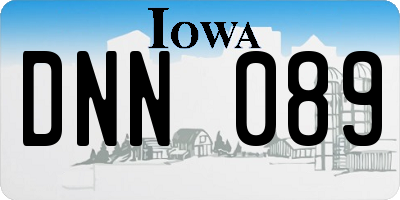 IA license plate DNN089