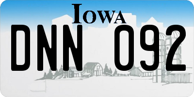 IA license plate DNN092