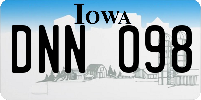 IA license plate DNN098