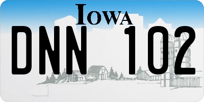 IA license plate DNN102