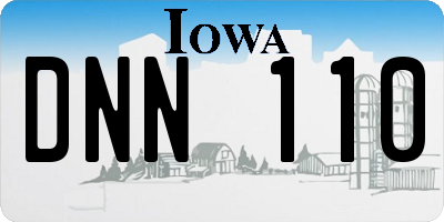 IA license plate DNN110